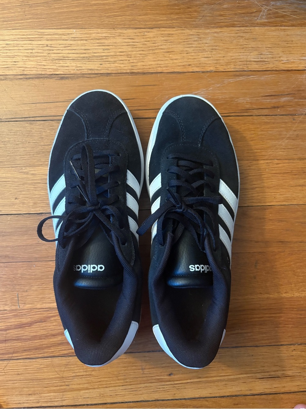 adidas Black Sneakers with White Stripes